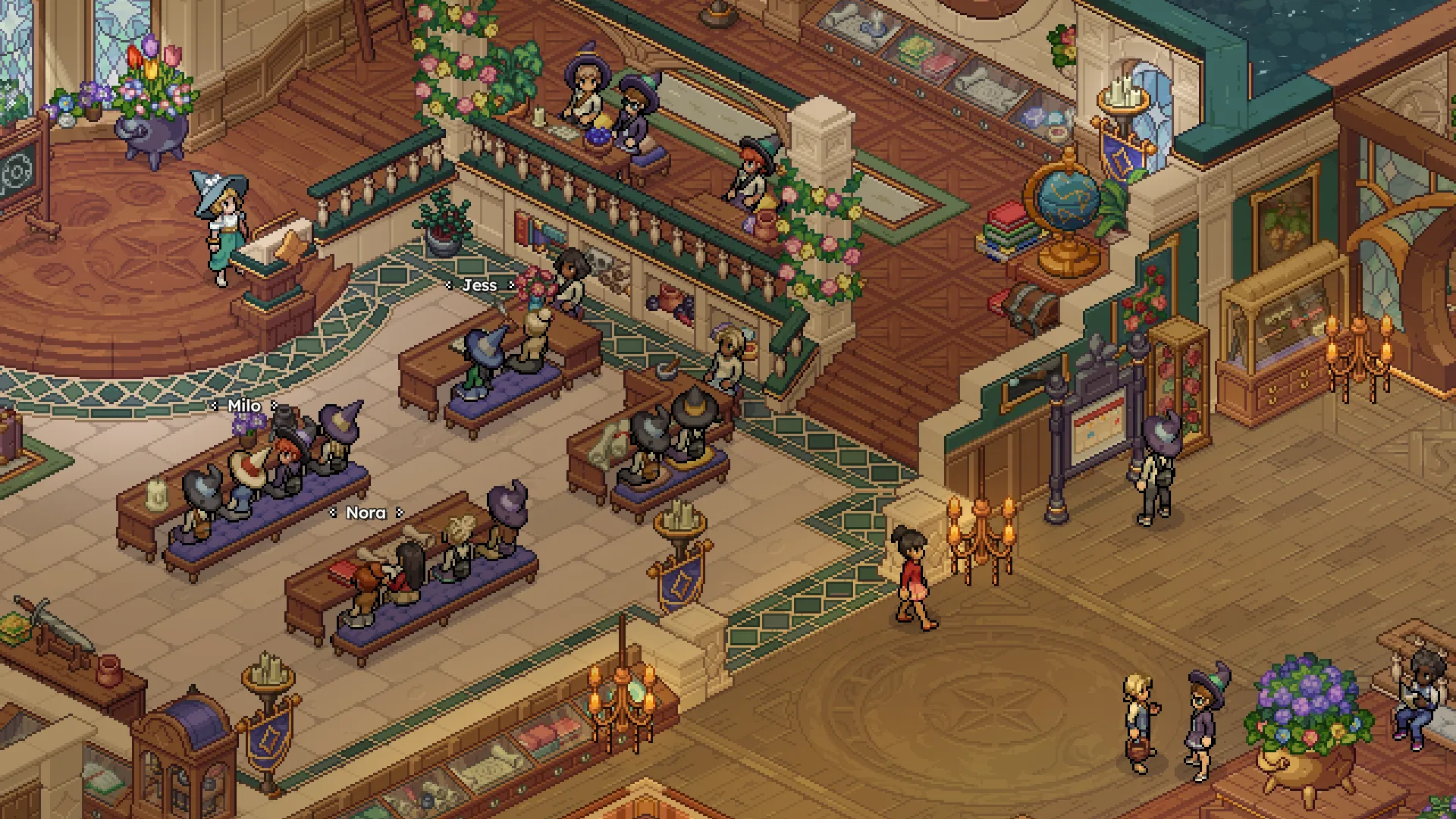 A lecture hall with students and a teacher