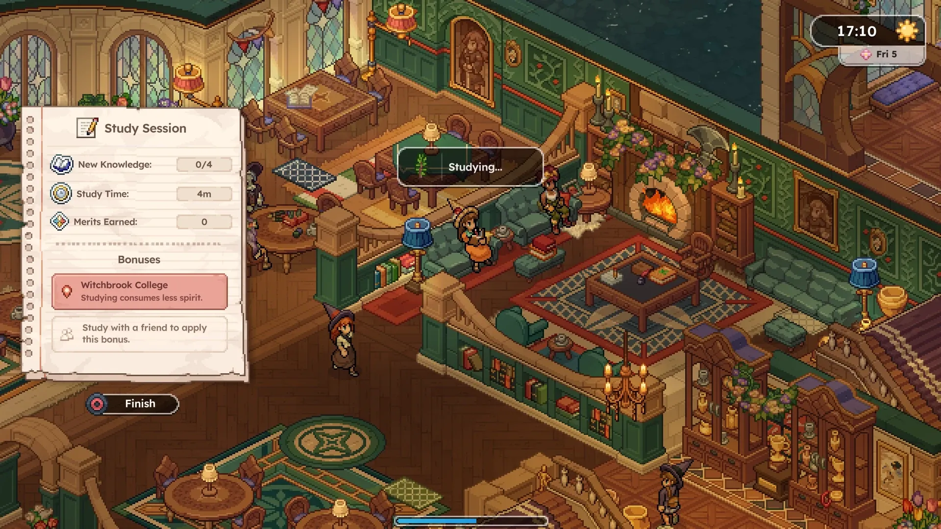 A study session panel inside a library